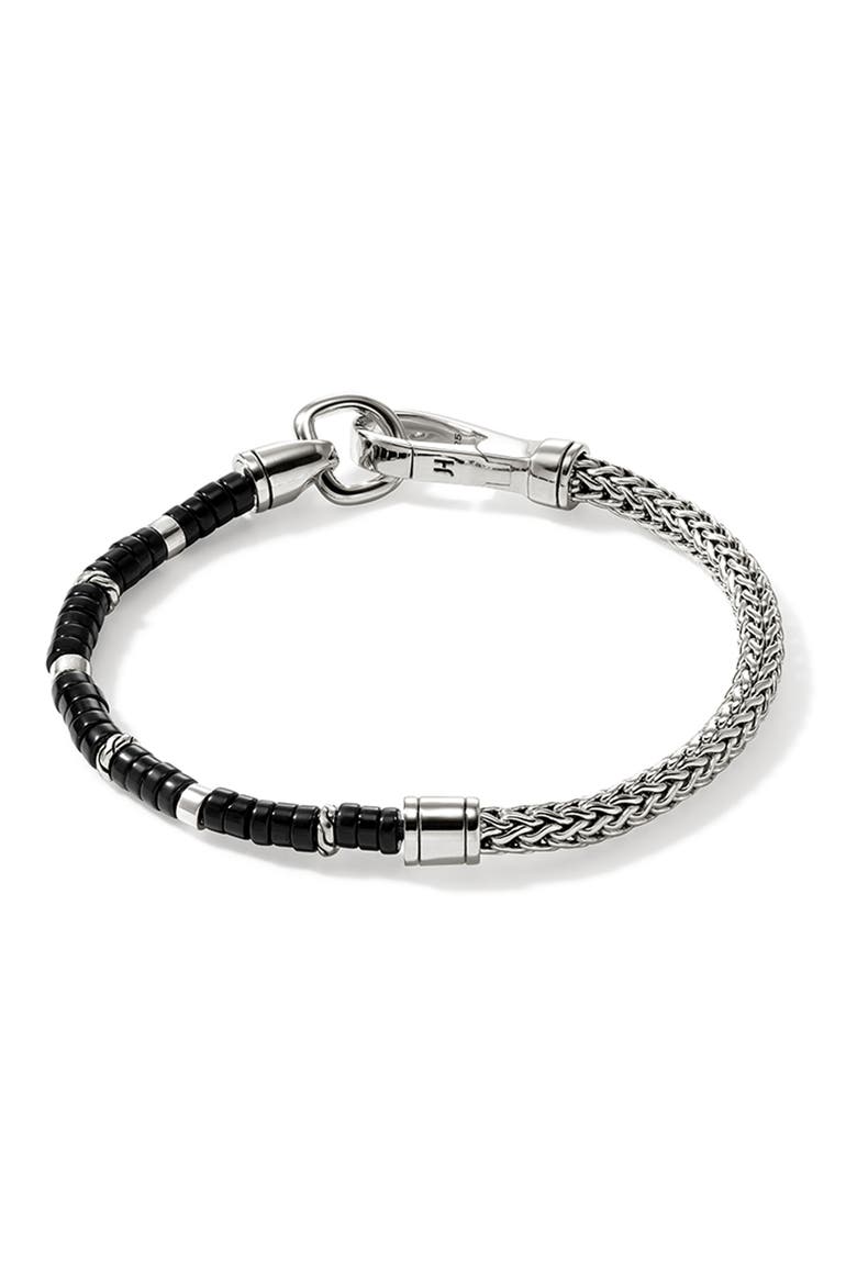 Heishi Chain Bracelet, Sterlings Silver, Turquoise, Main, color, TREATED BLACK ONYX