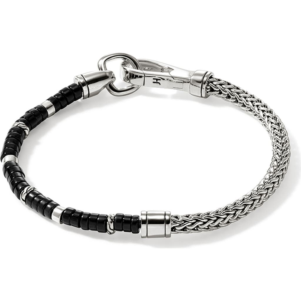 John Hardy Sterling Silver Heishi Chain Bracelet In Silver In Black