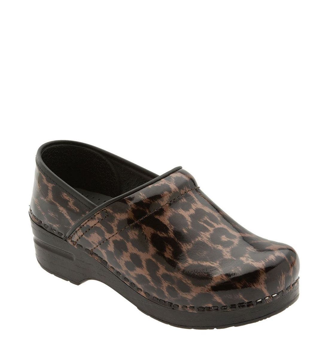 Dansko 'Professional' Leopard Print Clog, Main, color, 