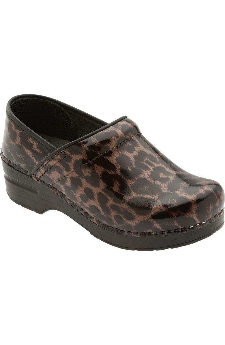 Dansko 'Professional' Leopard Print Clog, Main, color,
