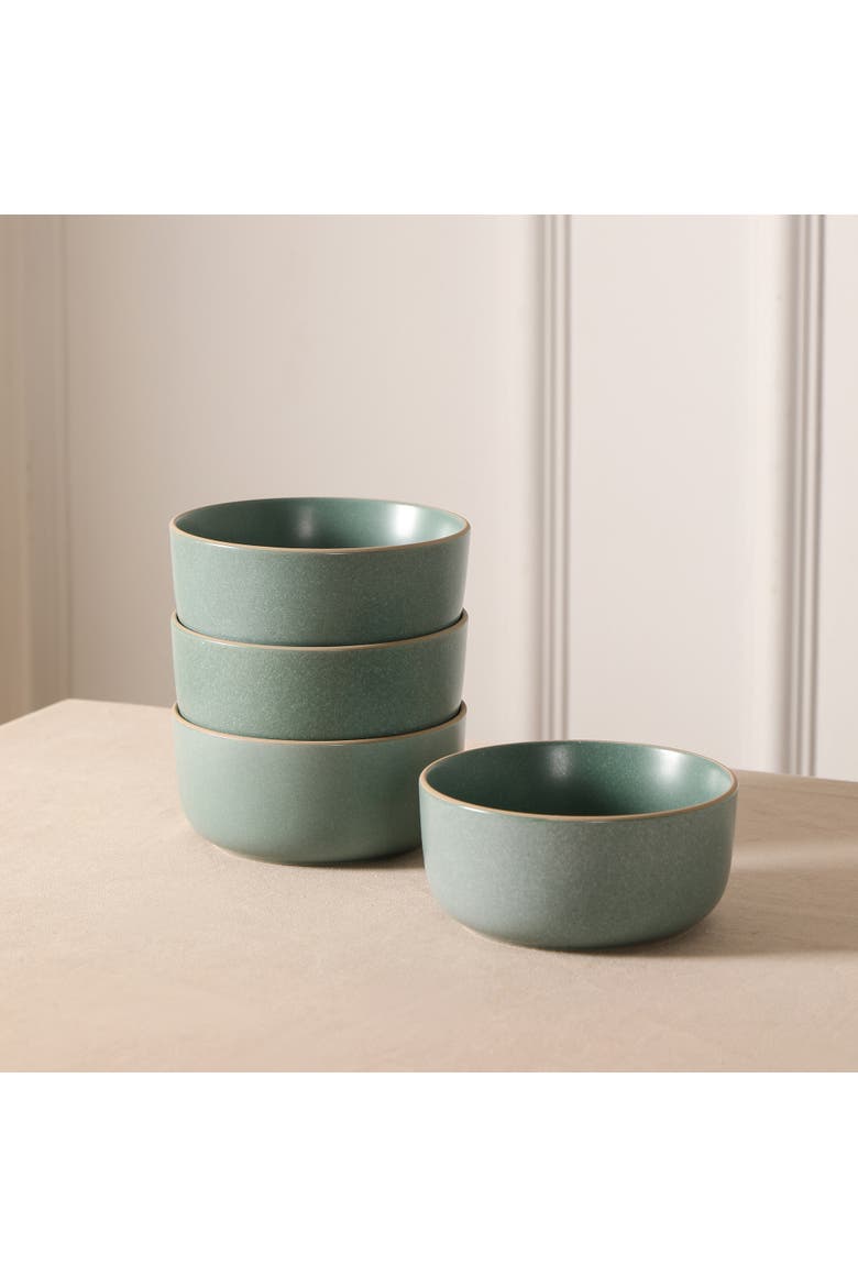 Amber Stoneware 12-Piece Dinnerware Set, Alternate, color, Green