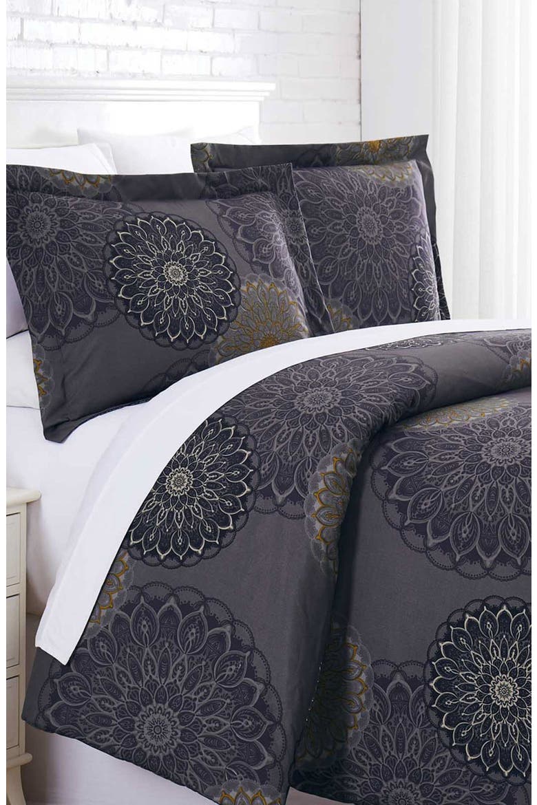 Premium Collection Oversized Comforter Set, Alternate, color, MIDNIGHT FLORAL BLACK