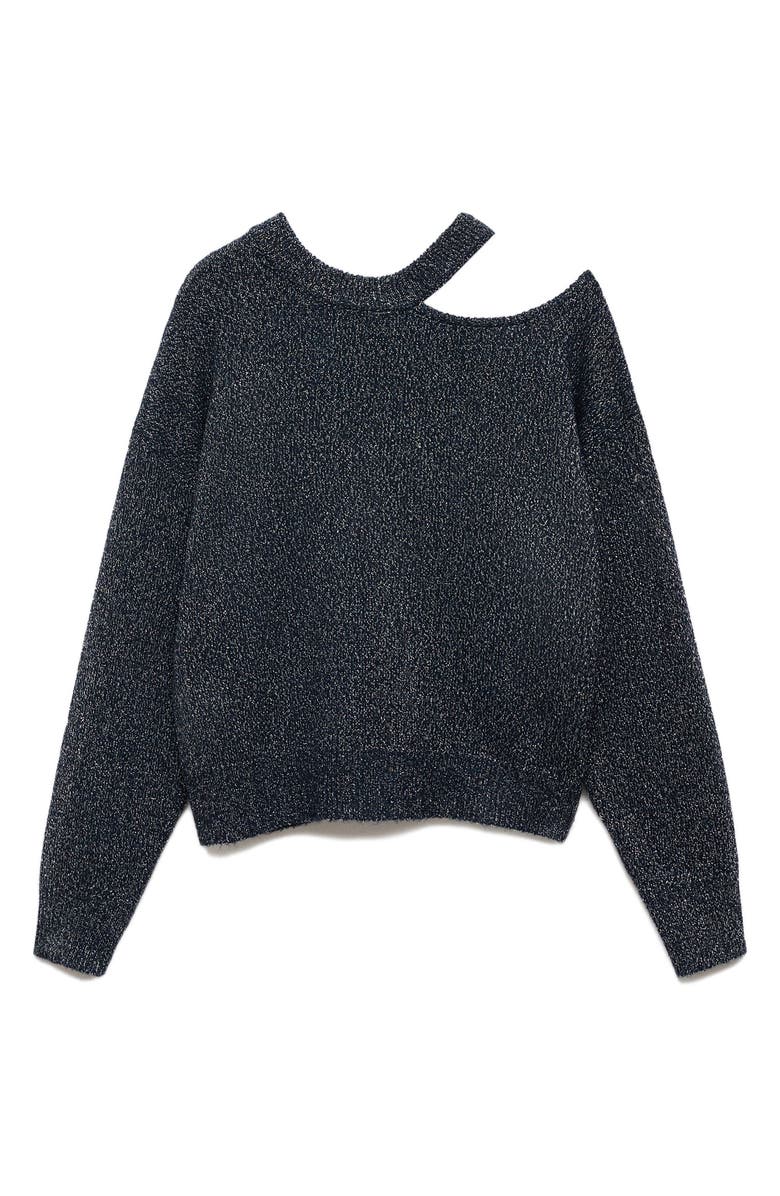 MANGO TEEN Cutout Sweater, Alternate, color, Navy