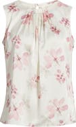 Anne Klein Print Sleeveless Pleat Top