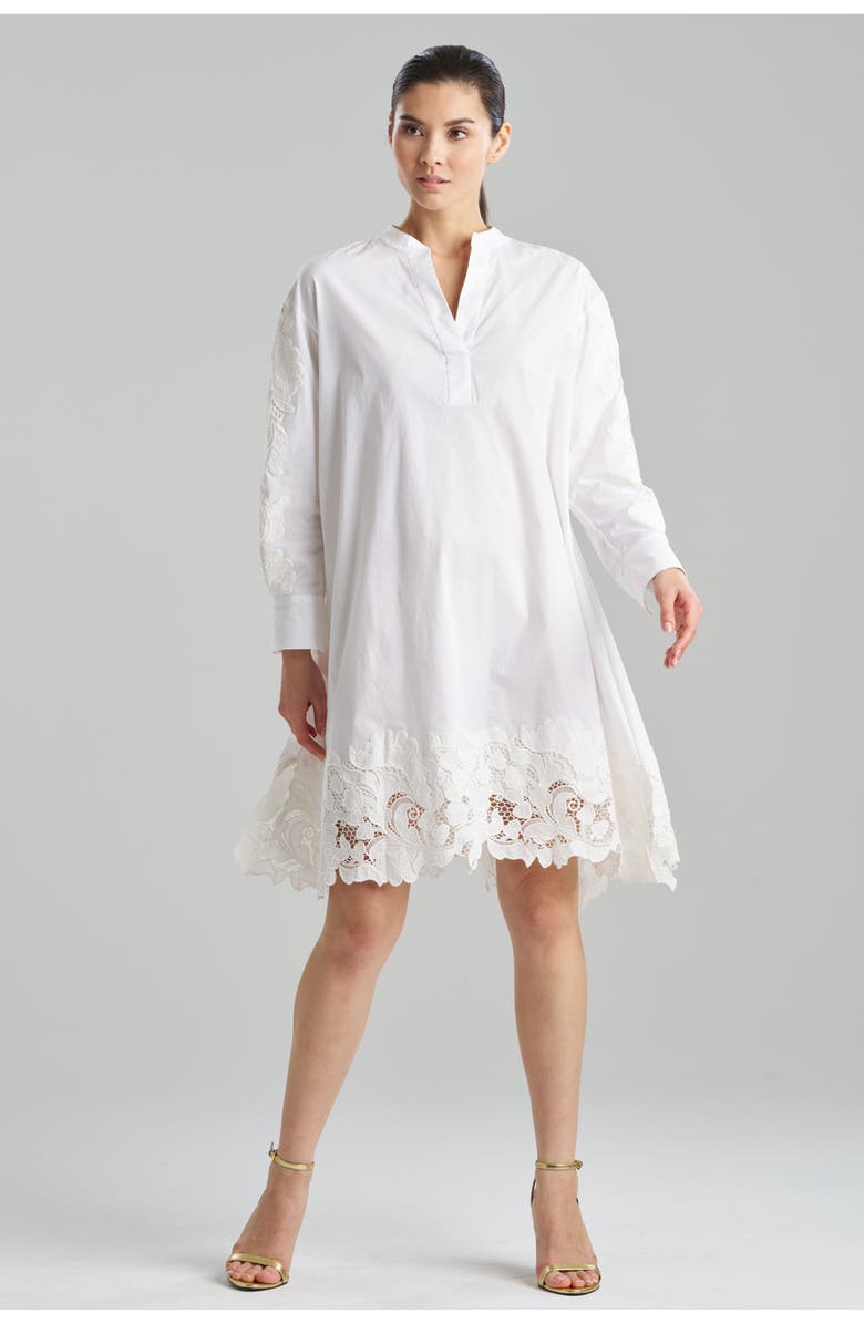 Natori KUMO EMBROIDERY Oversized Shirtdress with Applique, Main, color, 