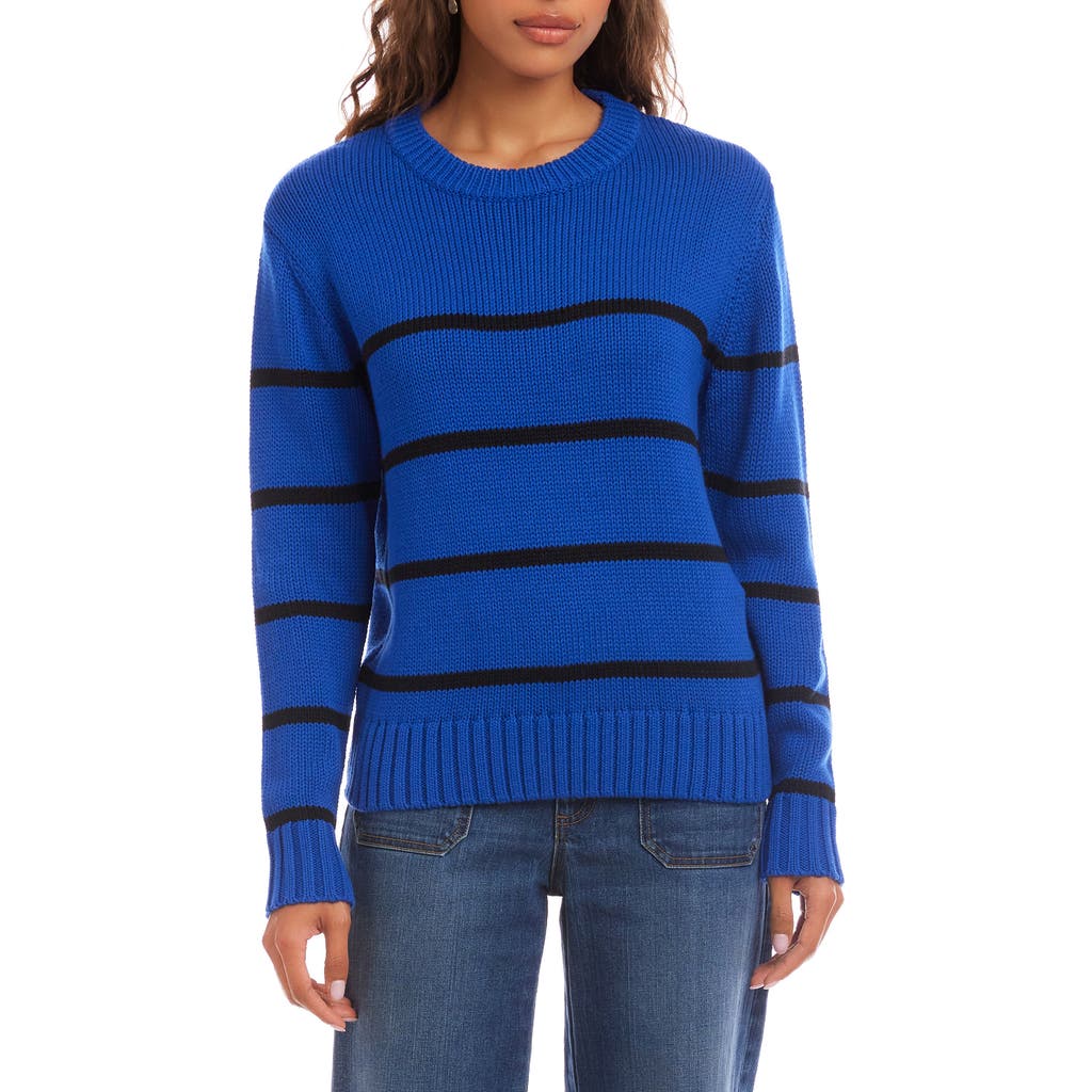 Karen Kane Stripe Crewneck Sweater In Multi