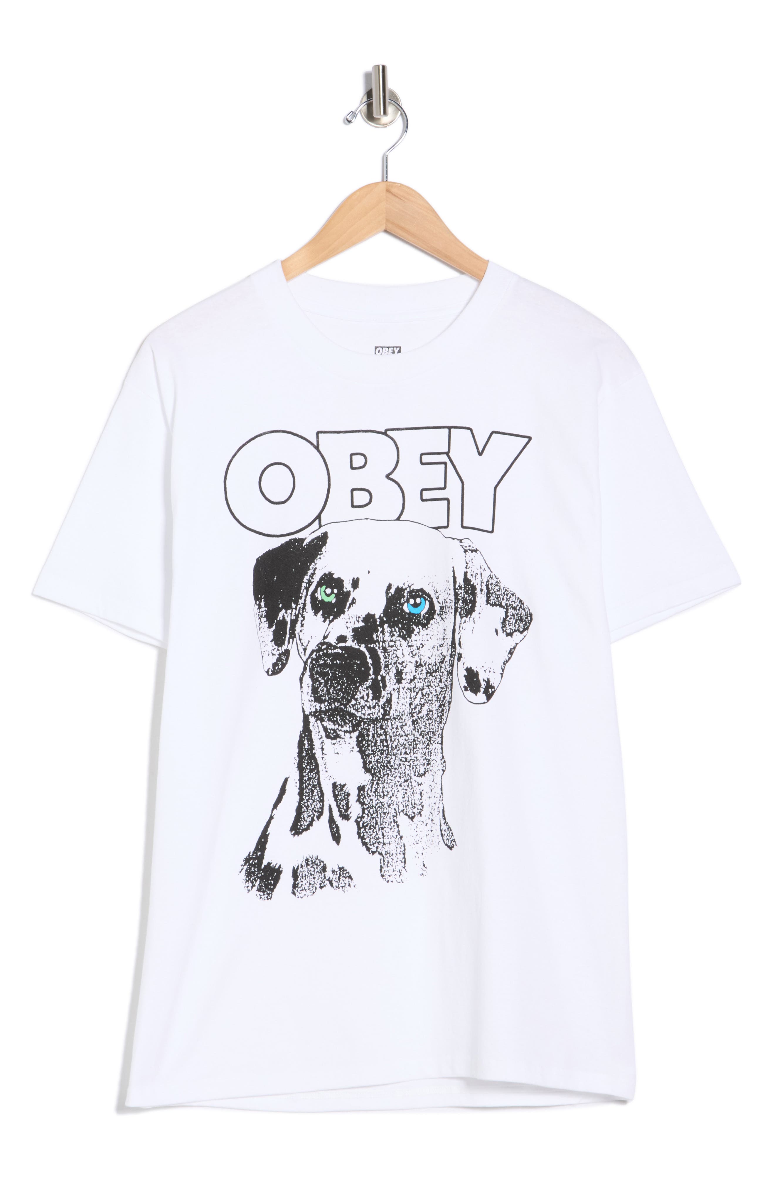 Obey Logo Dalmatian Graphic T-Shirt