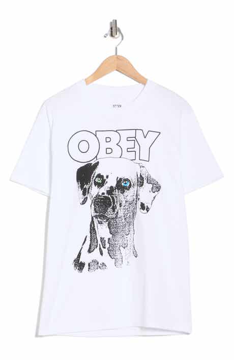 Obey Logo Dalmatian Graphic T-Shirt