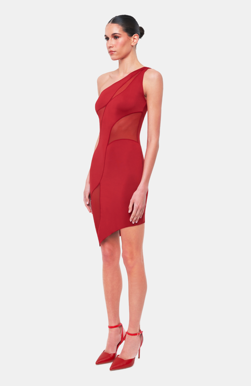 Ow Collection Curve Mini Dress In Red