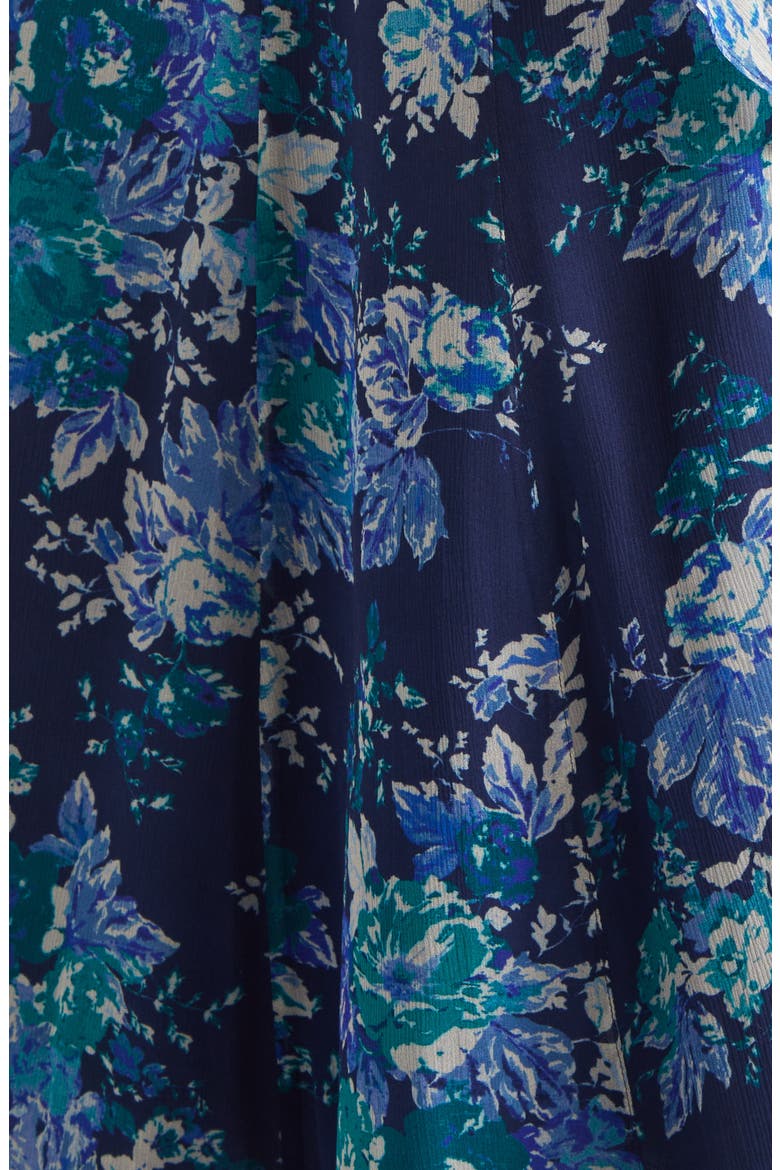Orla Floral Print Chiffon Maxi Skirt, Alternate, color, NAVY/ JADE/ ECRU