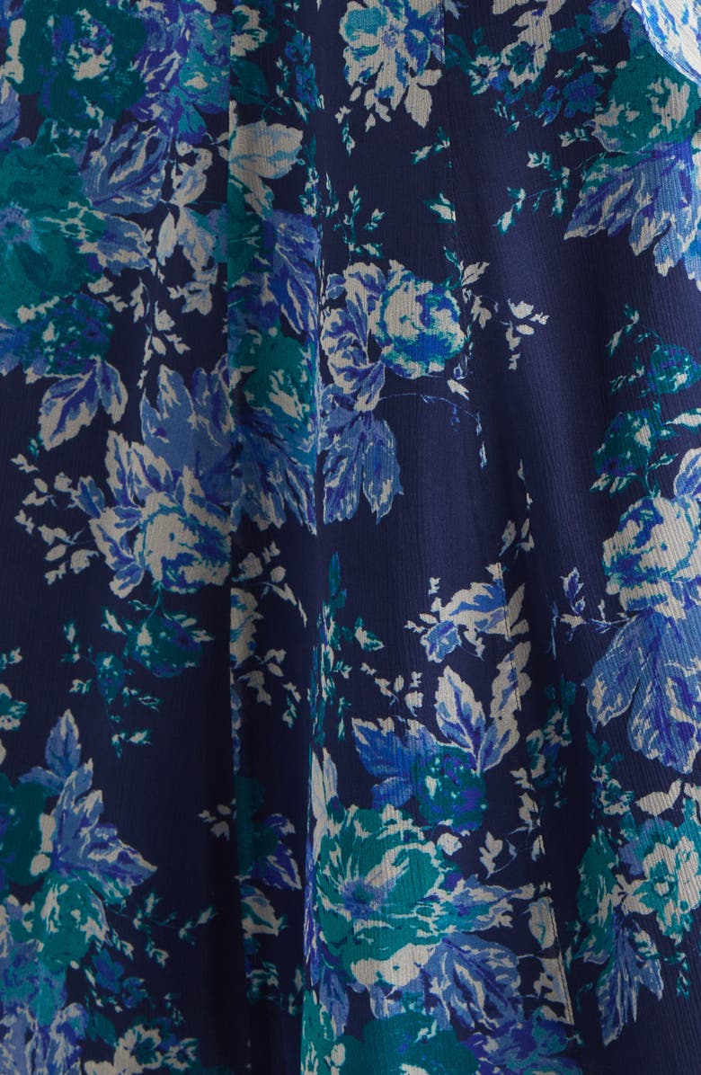 Derek Lam 10 Crosby Orla Floral Print Chiffon Maxi Skirt, Alternate, color, Navy/ Jade/ Ecru