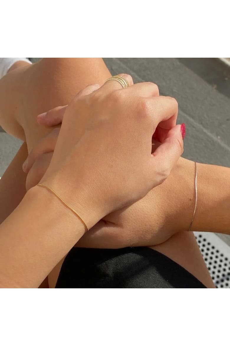 Italian Fine Chain Sterling Silver Bracelet, Alternate, color, Gold