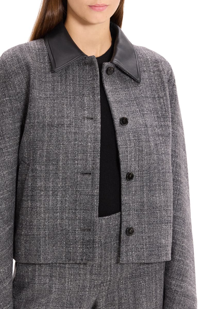 Theory Curve Crosshatch Virgin Wool Blend Jacket, Alternate, color, Charcoal Multi