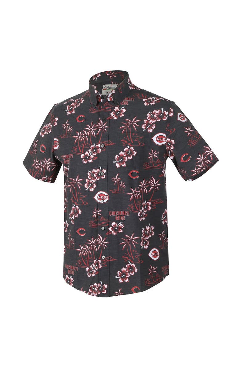 Reyn Spooner Men's Reyn Spooner Black Cincinnati Reds Kekai Performance Button-Up Top, Alternate, color, Black