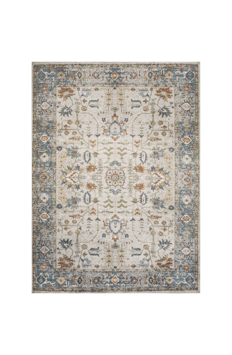 JONATHAN Y Hiero Persian Border Low-Pile Machine-Washable Area Rug, Alternate, color, Cream/Terra
