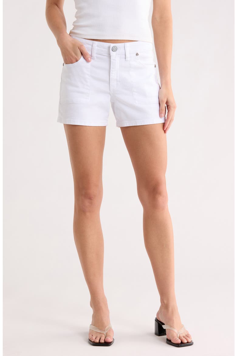Kity Denim Boyfriend Shorts, Main, color, OPTIC WHITE