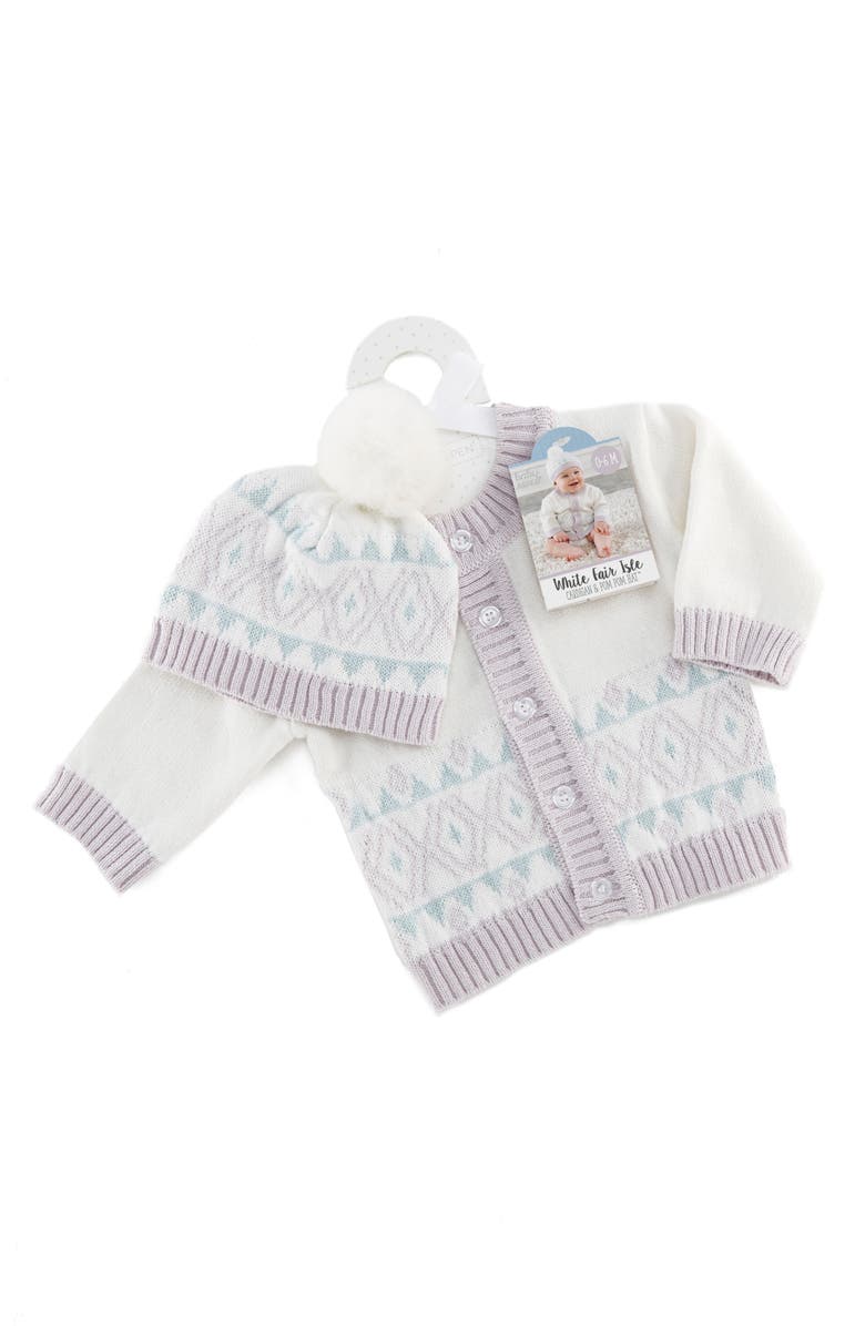 Baby Aspen Fairy Tale Forest Cardigan & Hat Set, Main, color, 