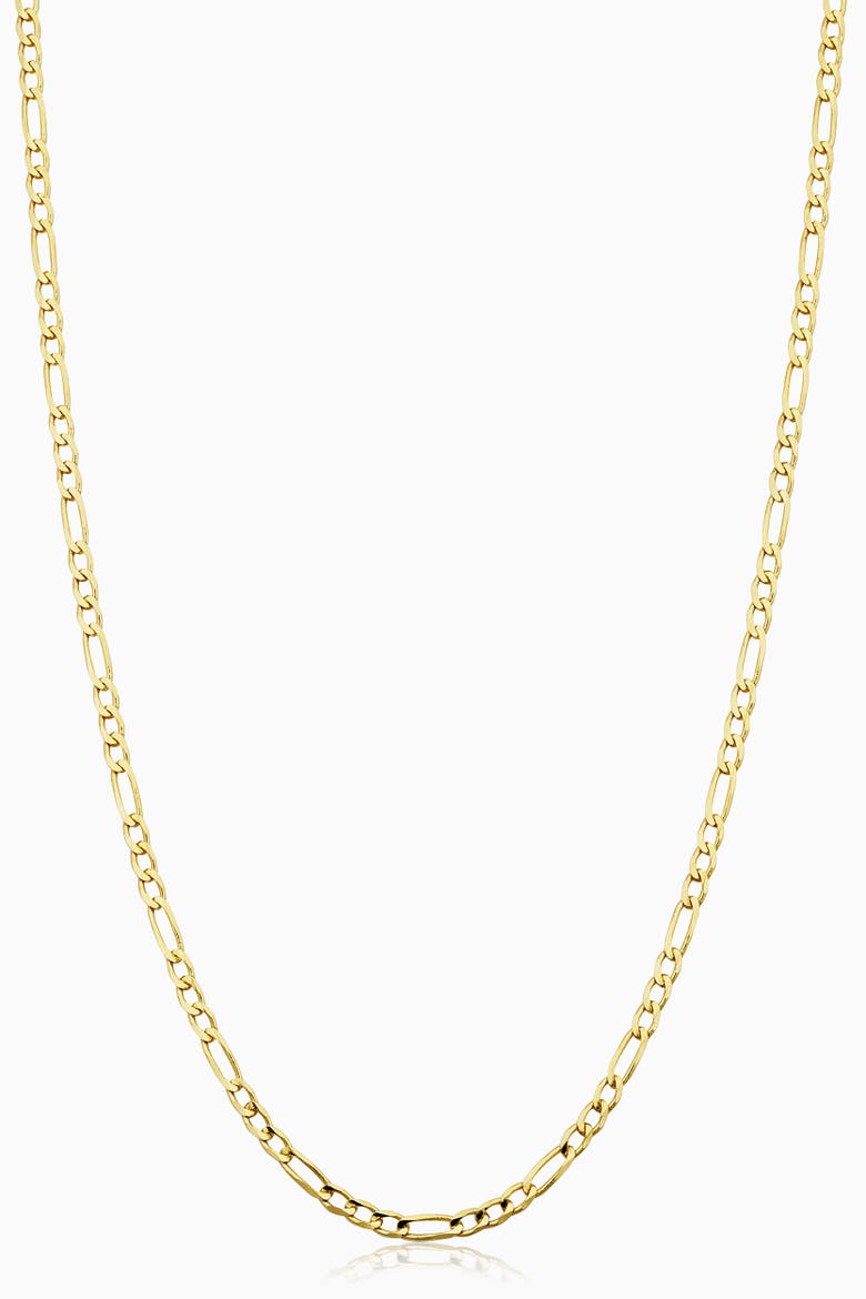 14K Gold Florentine Figaro Petite Necklace, Main, color, Yellow Gold