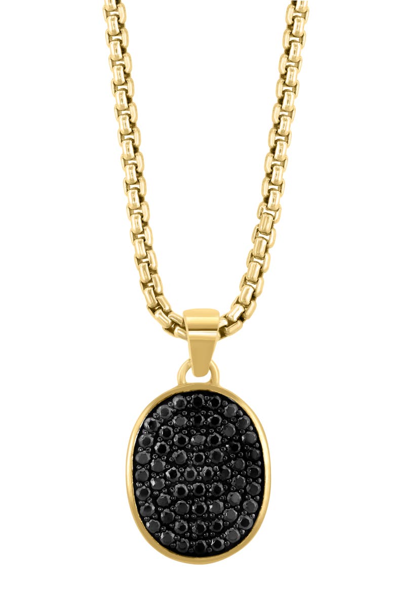 Pavé Black Spinel Pendant Necklace, Main, color, BLACK