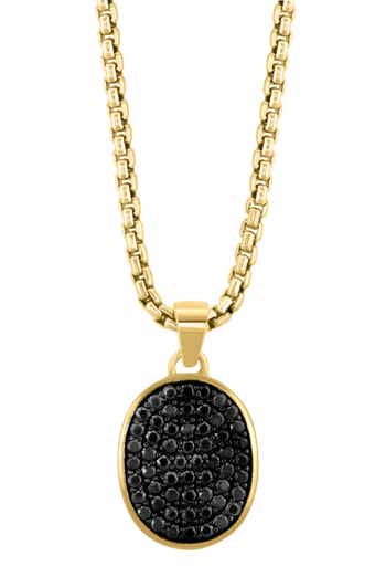 Pavé Black Spinel Pendant Necklace