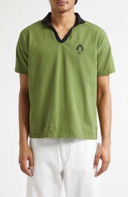 Bode Cat Patch Cotton Polo