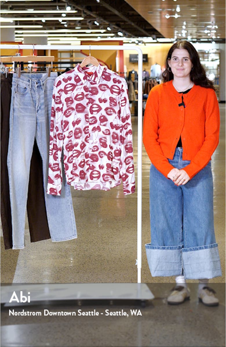 Ermo Lips & Cherries Print Button-Up Shirt, sales video thumbnail