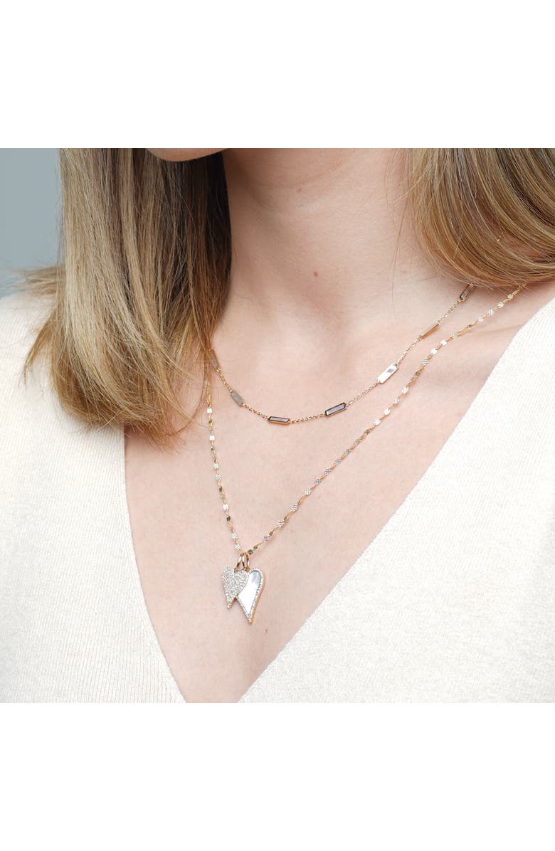 The Lovery Fine Jewelry Mother of Pearl Bar Chain Necklace, Alternate, color, White