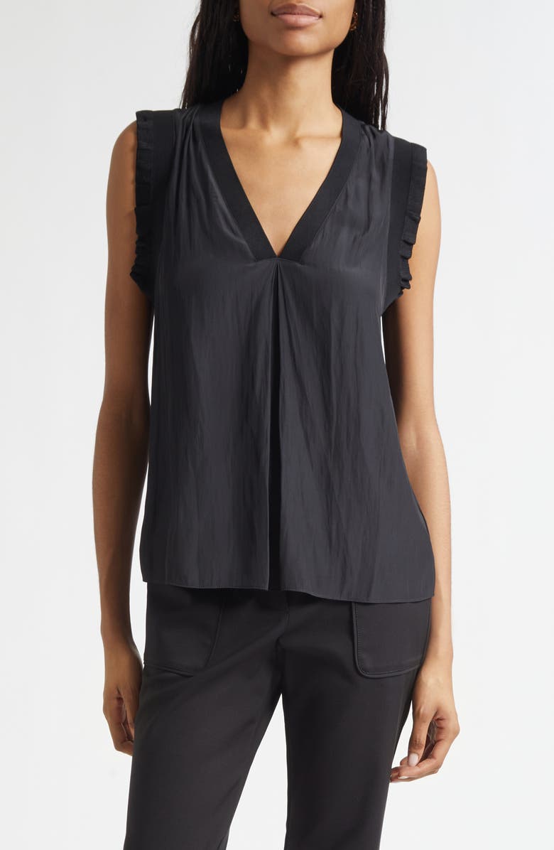 Ramy Brook Zandra Ruffle Trim Sleeveless Top, Main, color,