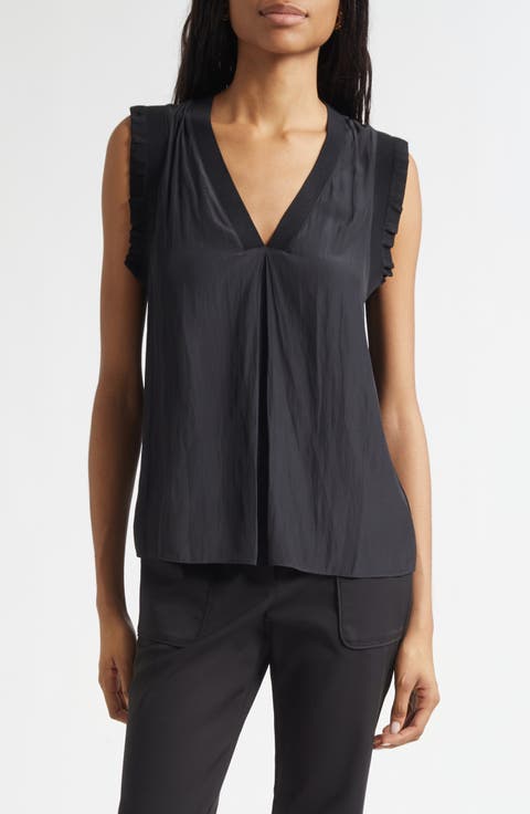Zandra Ruffle Trim Sleeveless Top