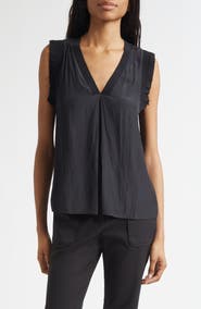 Ramy Brook Zandra Ruffle Trim Sleeveless Top