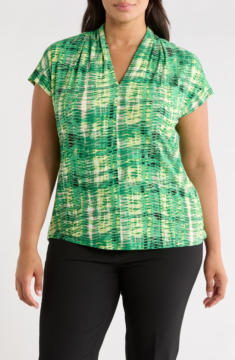 KASPER Printed Dolman Sleeve Top, Main, color, Lush Green Multi