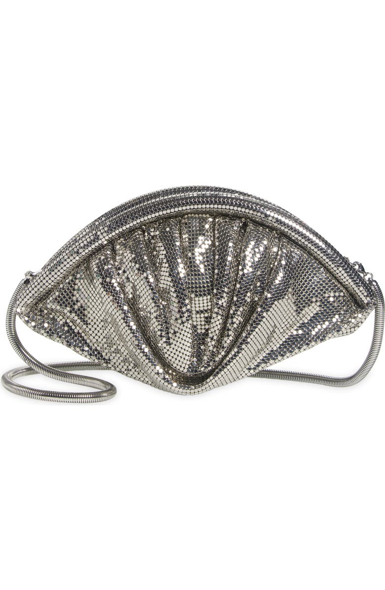 Rabanne Chain Mail Clutch, Main, color, Silver