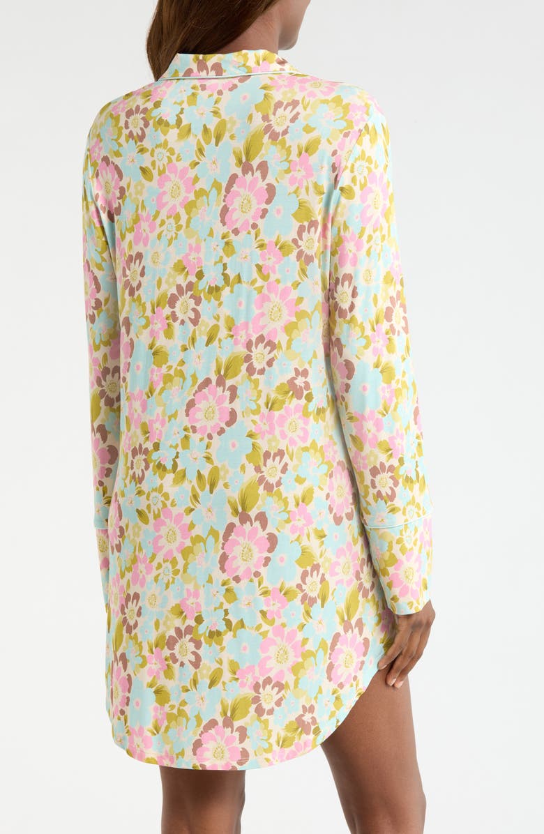 KILO BRAVA Print Long Sleeve Sleep Shirt, Alternate, color, Painted Blooms