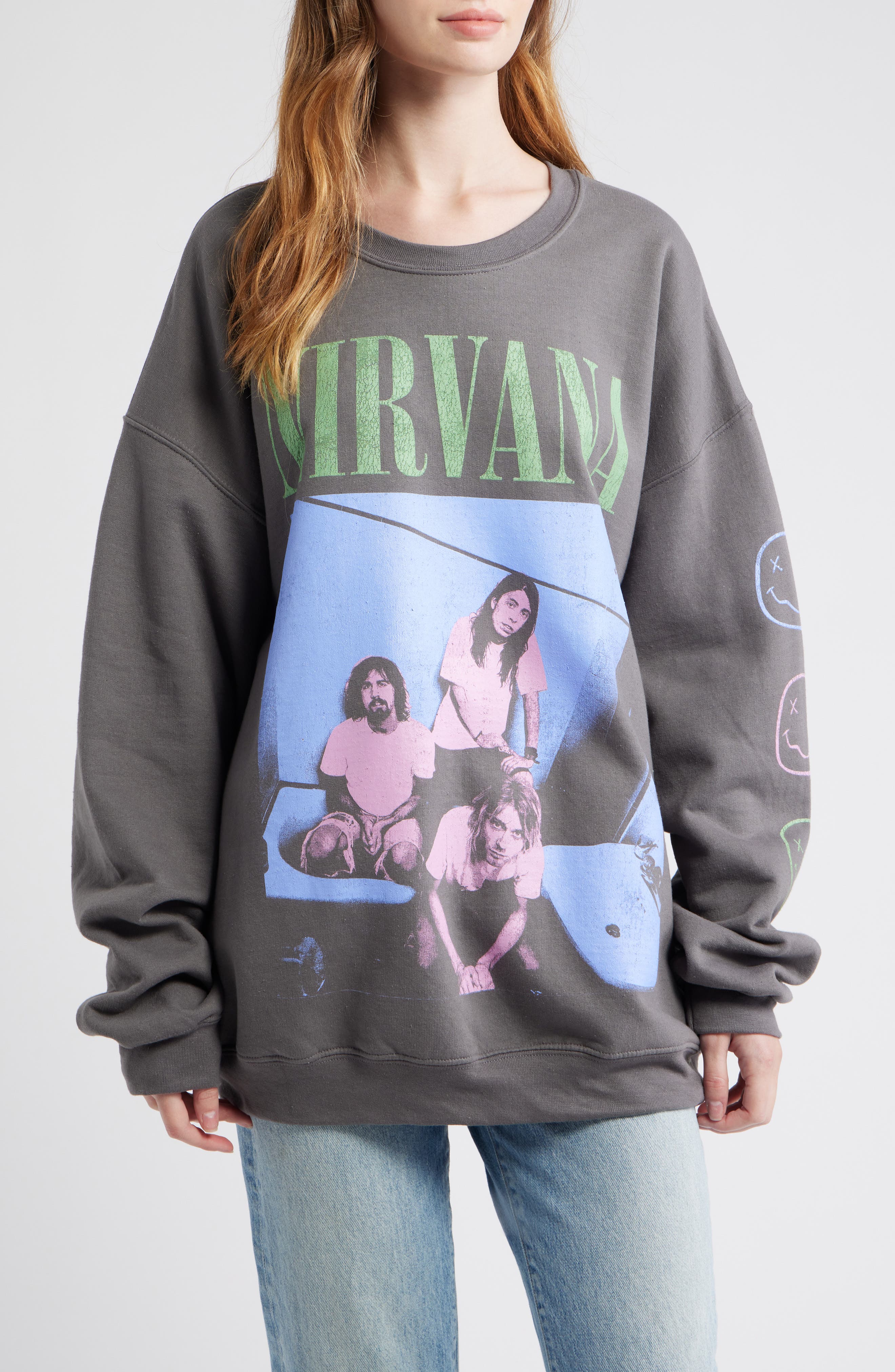 Merch Traffic Nirvana Cotton Blend Sweatshirt