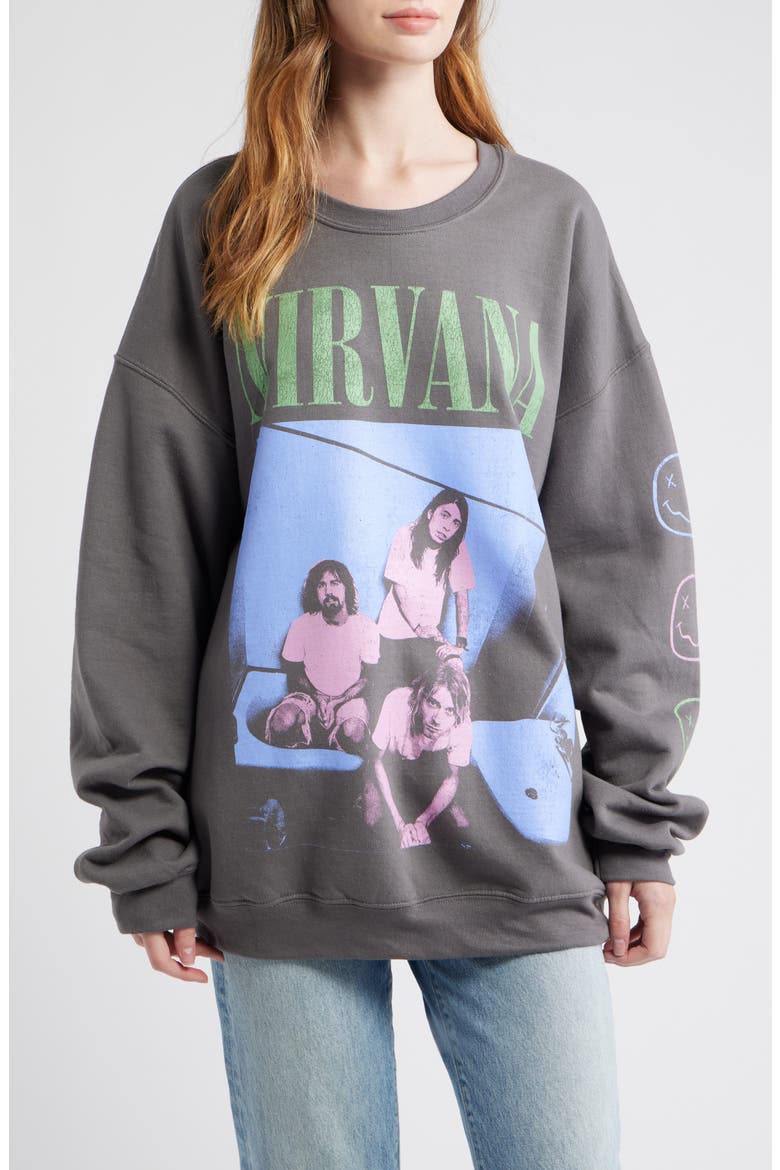 Nirvana Cotton Blend Sweatshirt, Main, color, CHARCOAL
