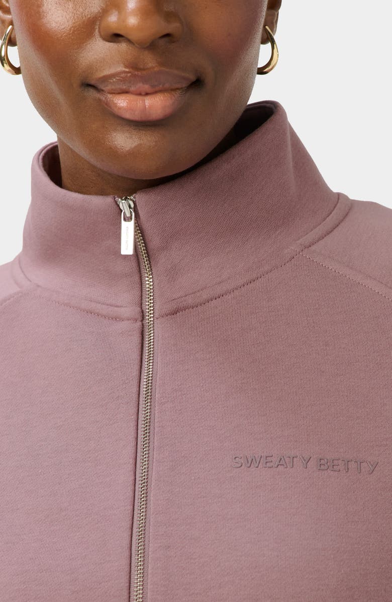 Sweaty Betty Revive Half Zip Sweatshirt, Alternate, color, Duskberry Purple