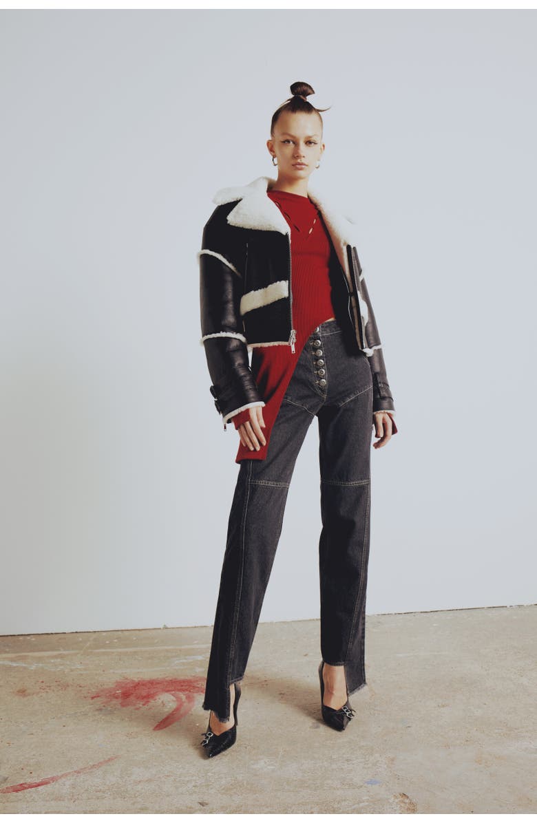 PCFG Your *Itch Furry Leather Jacket, Main, color, Black