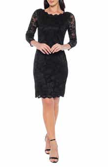 Marina Scalloped Lace Cocktail Dress