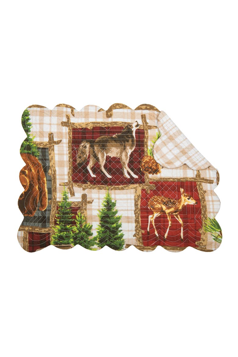 Bryson Retreat Woven Reversible Rustic Lodge Placemats Set of 6, 13" x 19", Main, color, Brown