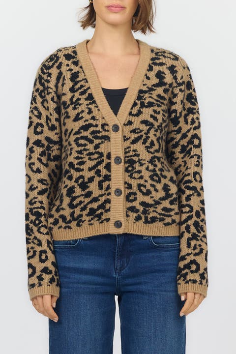 Naylani V-Neck Leopard Print Cardigan