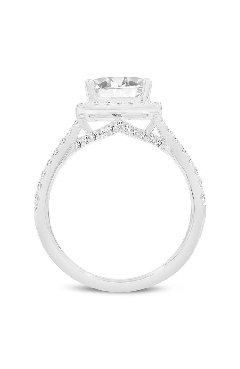 LuvMyJewelry Magdalena 14K White Gold Princess Cut Lab Grown Diamond Halo Engagement Ring - 2.4 Ct, Alternate, color, 14K White Gold