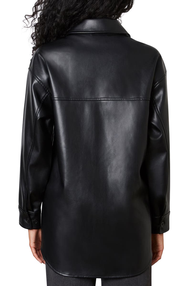 Nia Oversize Faux Leather Shirt Jacket, Alternate, color, 