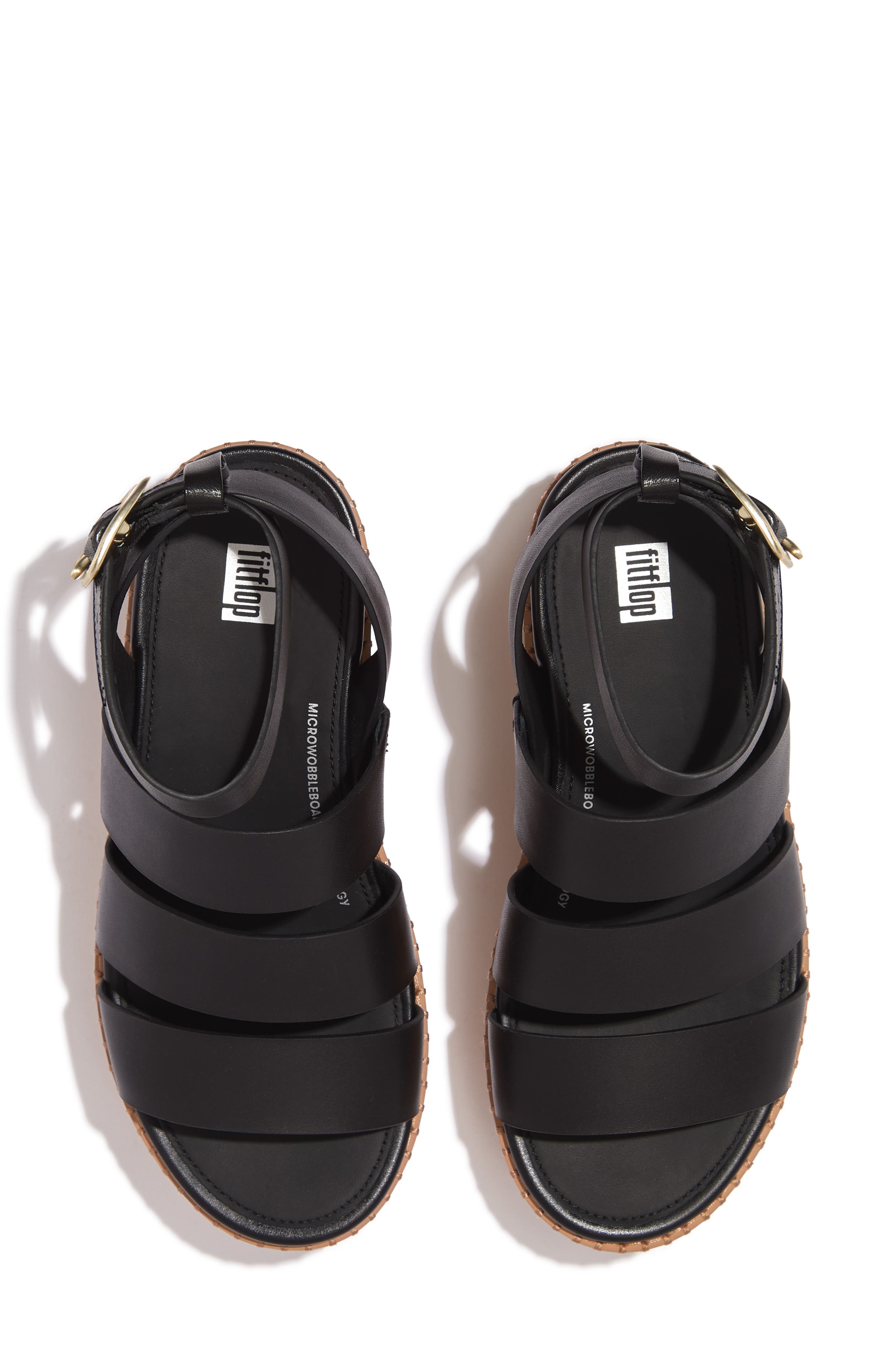 FitFlop Eloise Platform Wedge Cork Sandal, Alternate, color, Black