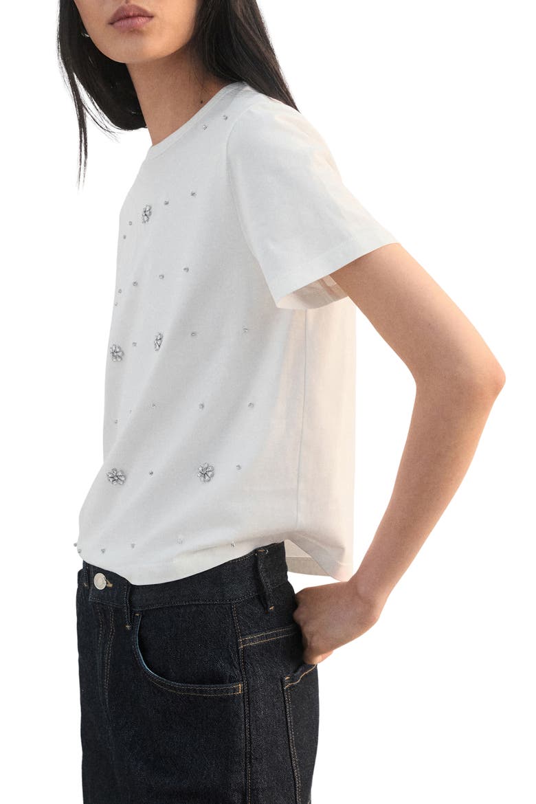 Rhinestone T-Shirt, Main, color, WHITE