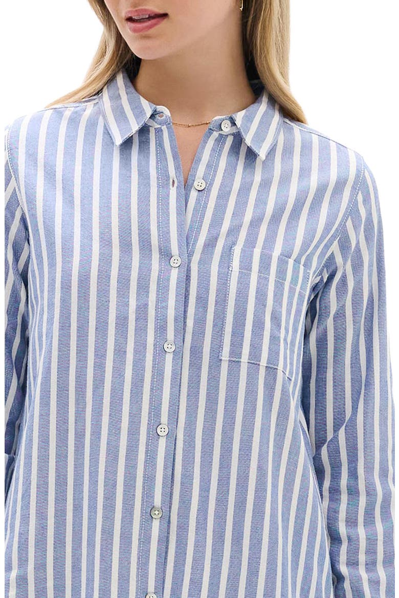 Julia Stripe Shirtdress, Alternate, color, BLUE