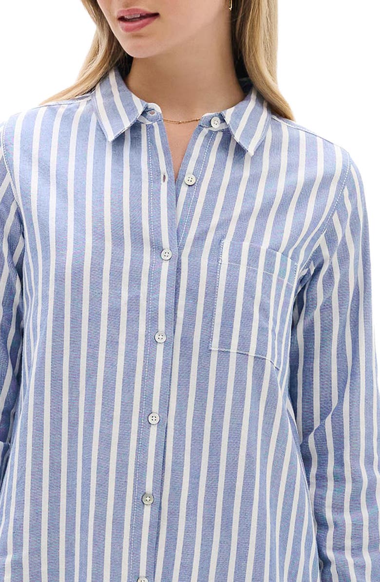 Hatley Julia Stripe Shirtdress, Alternate, color, Blue