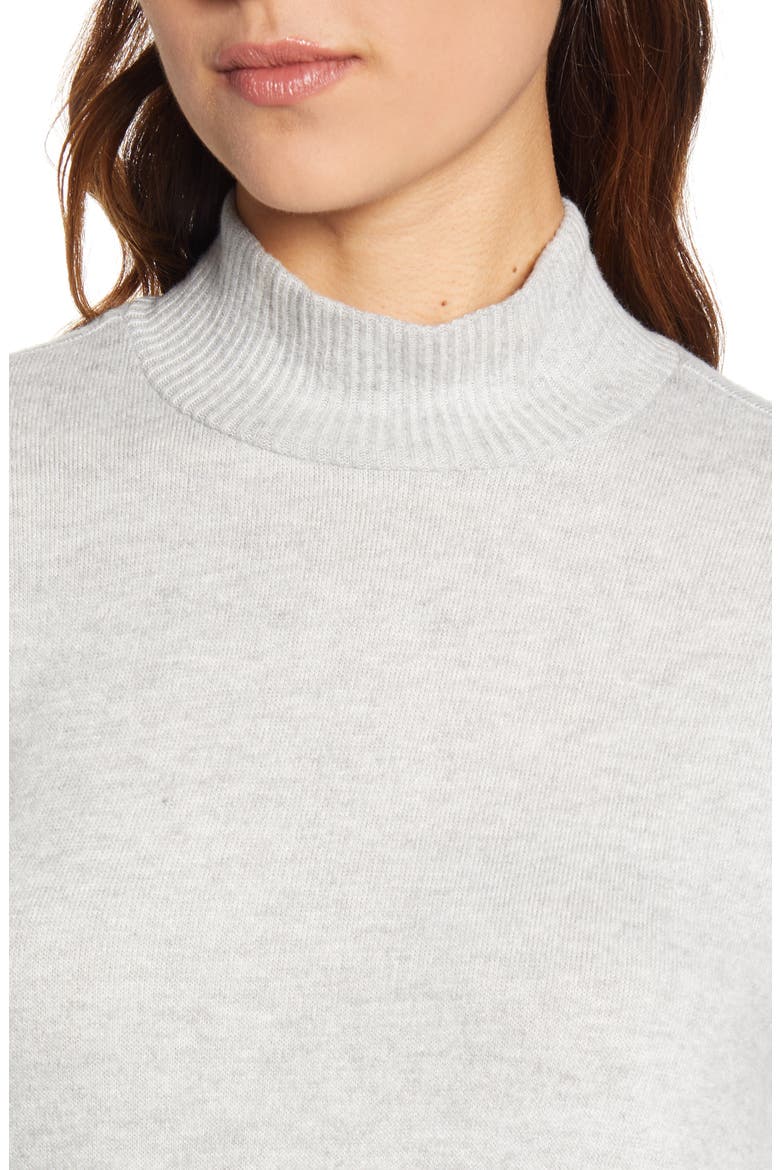 Mock Neck Cloud Jersey Top, Alternate, color, HEATHER GREY