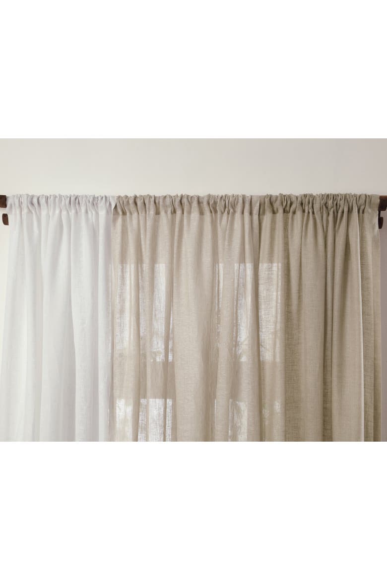 Linen Sheer Curtain with Rod Pocket  - 1 Panel., Alternate, color, Natural