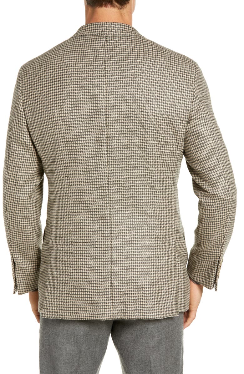 Hickey Freeman Classic B Fit Houndstooth Camel Hair Blend Sport Coat, Alternate, color, 