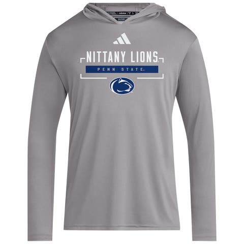 Men's adidas Gray Penn State Nittany Lions D4T Long Sleeve Hooded T-Shirt